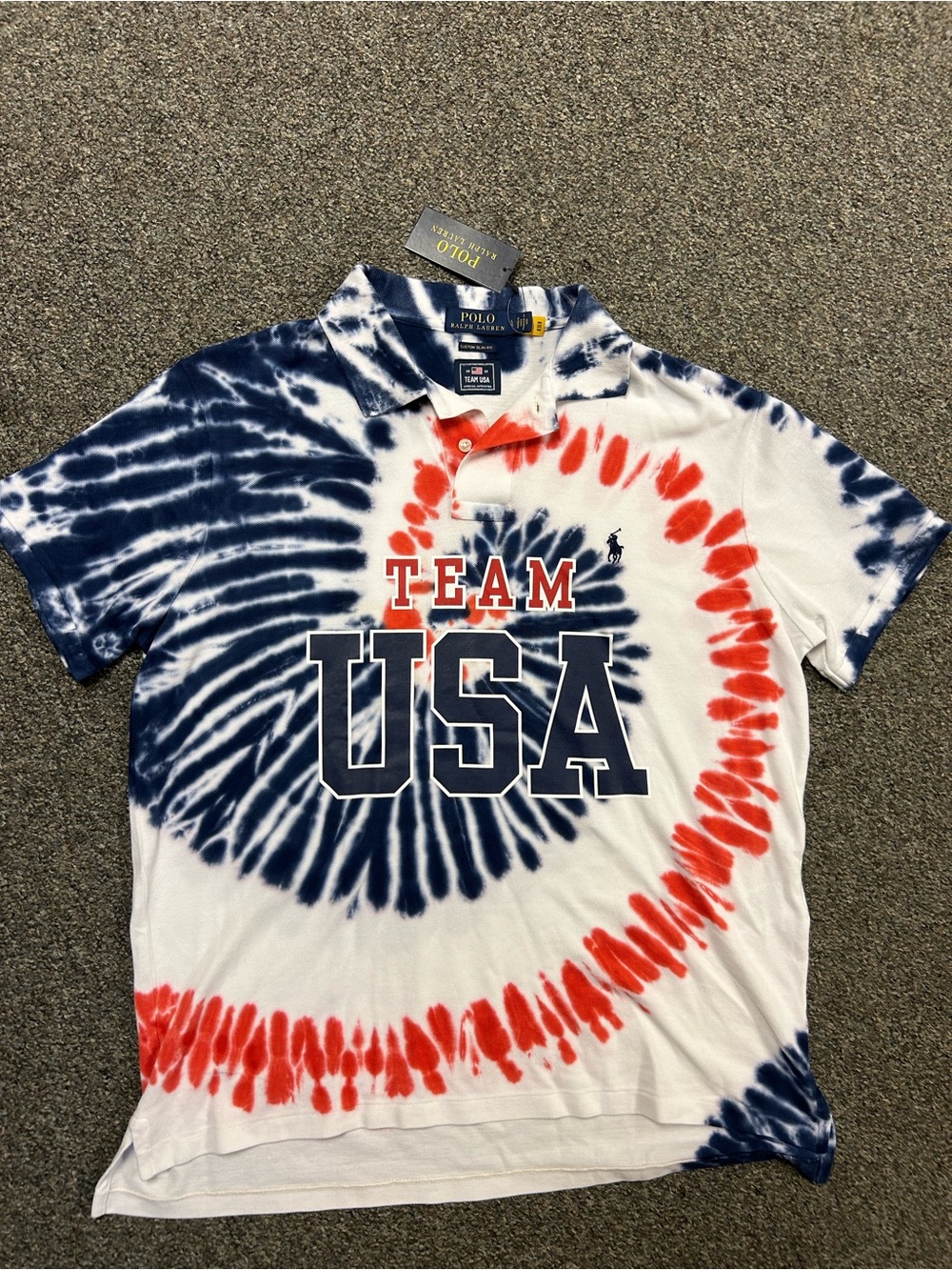 NWT Large Polo Ralph Lauren tie dye Olympics team USA 2020 polo tee